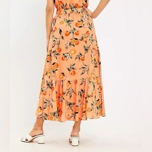 🆕 LOFT Orange Floral Maxi Skirt